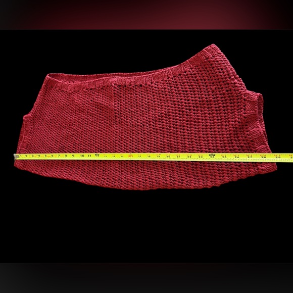 DKNY Red Knit Shrug Bolero Open Front Cropped Sweater size PS - Picture 5 of 9